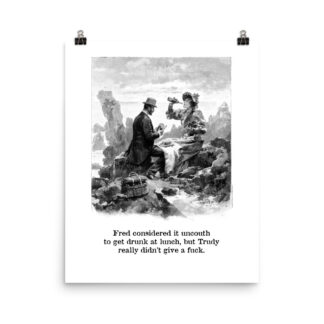 Old Timey Pictures - Trudy Drinks at Lunch Print