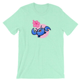 Retro Happy Kawaii Crab with Flower T-Shirt