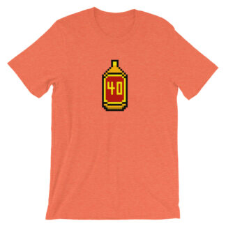 Retro 8-Bit 40oz Bottle T-Shirt by Turbo Volcano