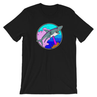 Retro Laser Shark T-Shirt by Turbo Volcano