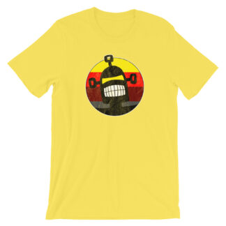 Retro 80s Surf Robot T-Shirt Yellow