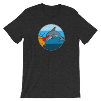 Retro Laser Dolphin T-Shirt by Turbo Volcano