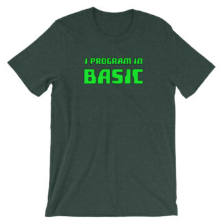Retro "I Program in Basic" T-Shirt by Turbo Volcano