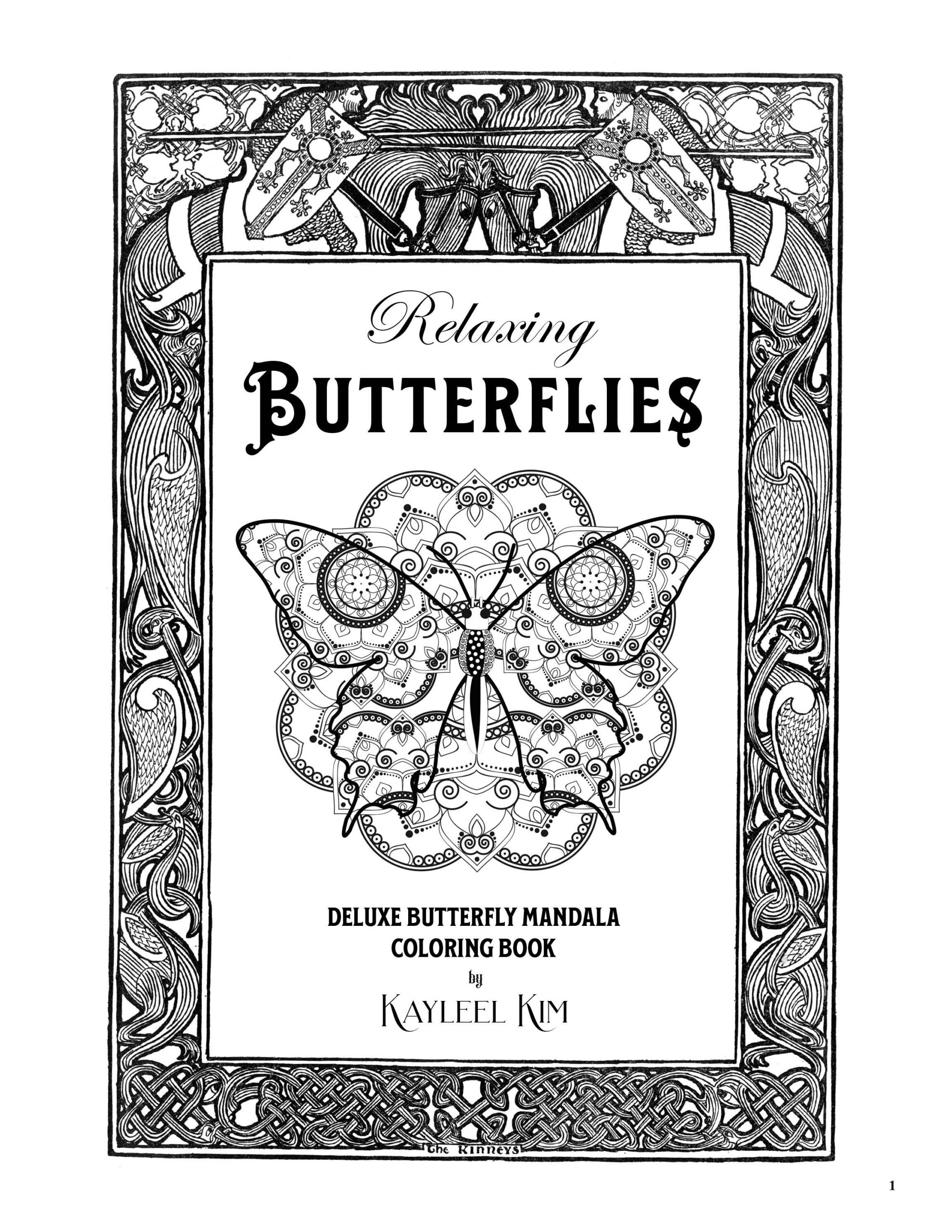 Relaxing Butterflies: Butterfly Mandala Coloring Book image 1