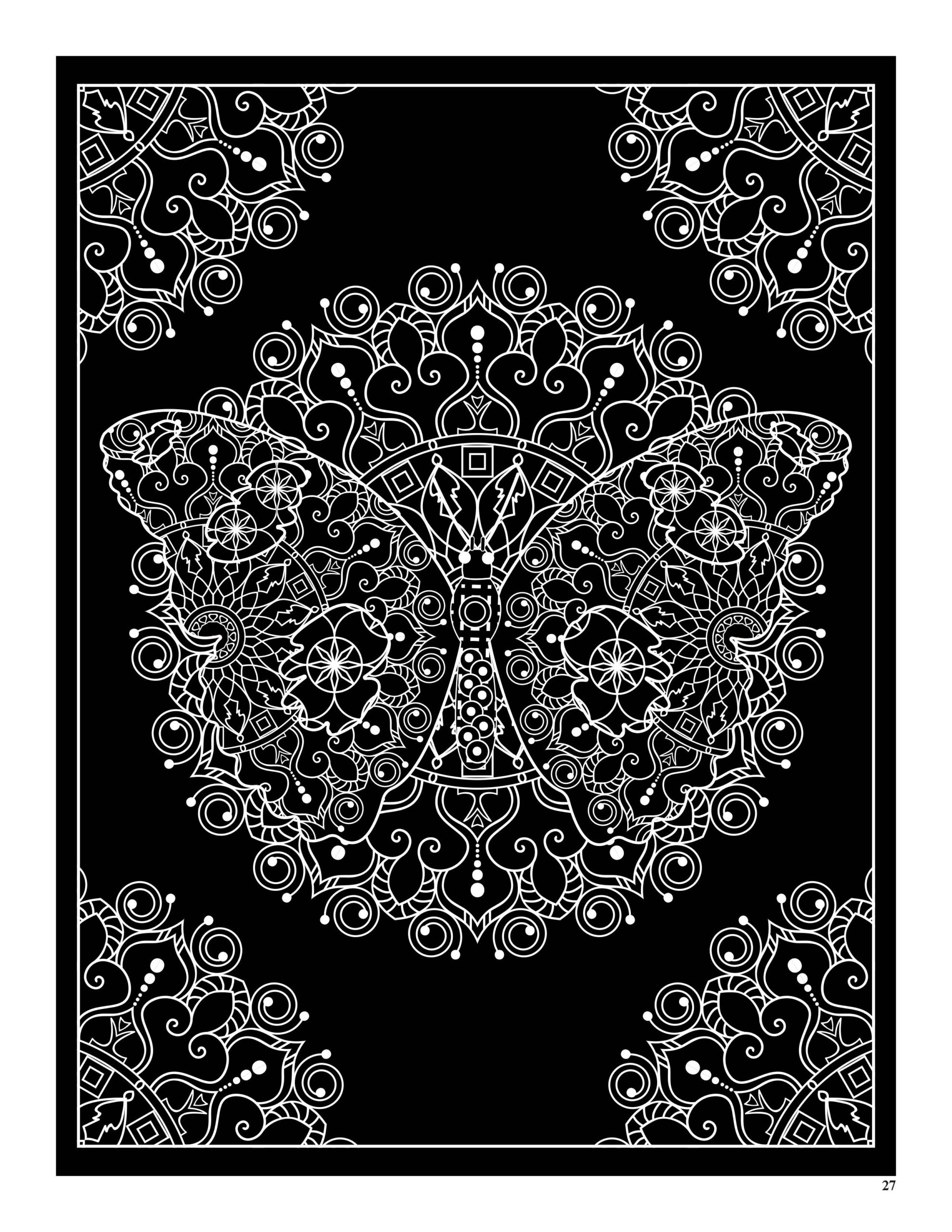 Relaxing Butterflies: Butterfly Mandala Coloring Book image 4