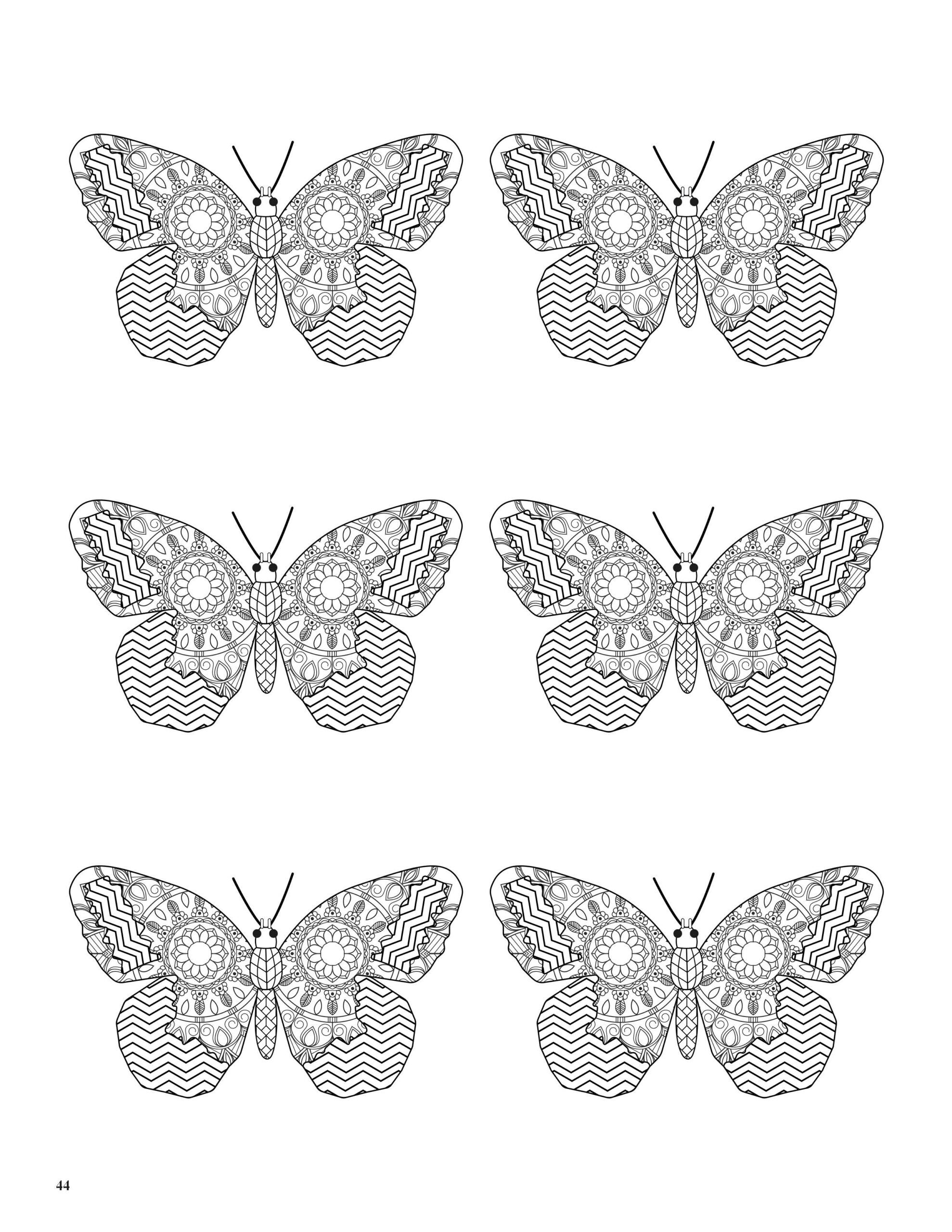 Relaxing Butterflies: Butterfly Mandala Coloring Book image 5