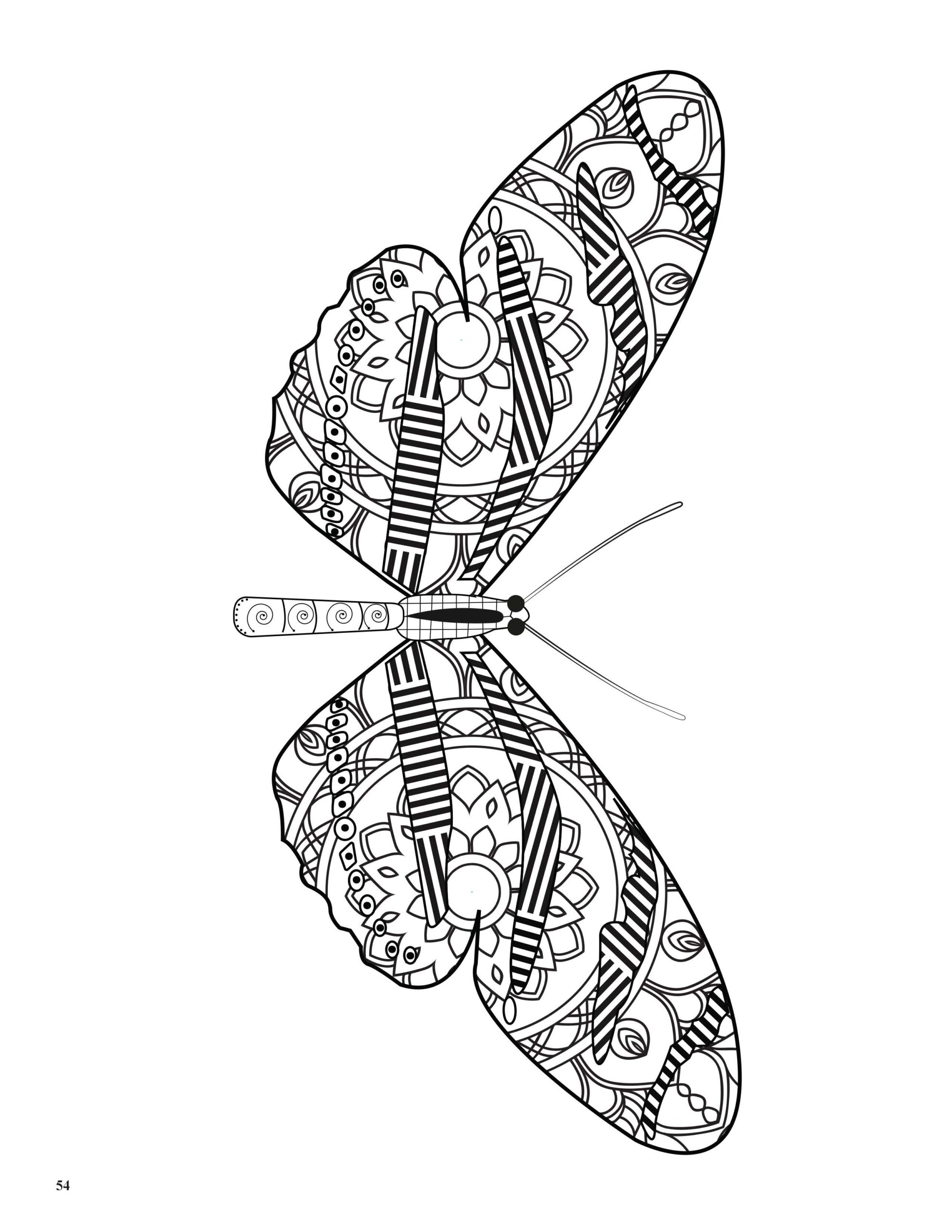 Relaxing Butterflies: Butterfly Mandala Coloring Book image 6