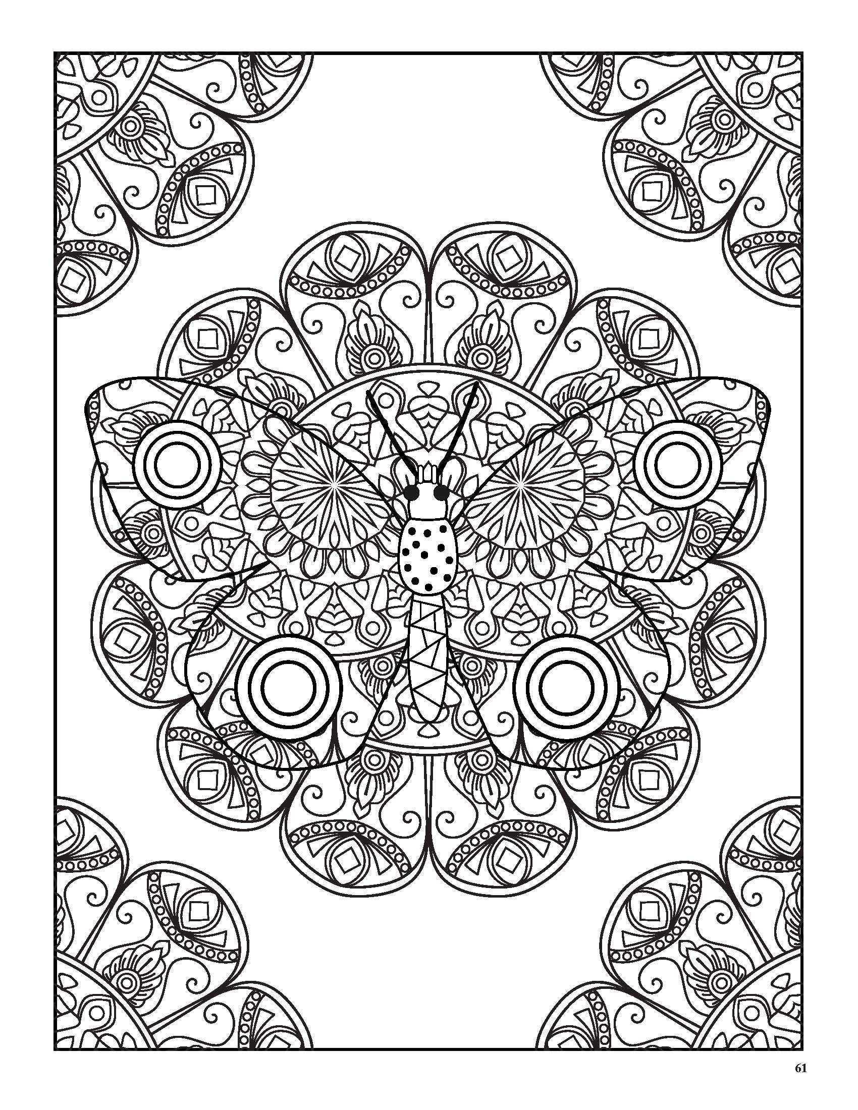 Relaxing Butterflies: Butterfly Mandala Coloring Book image 7