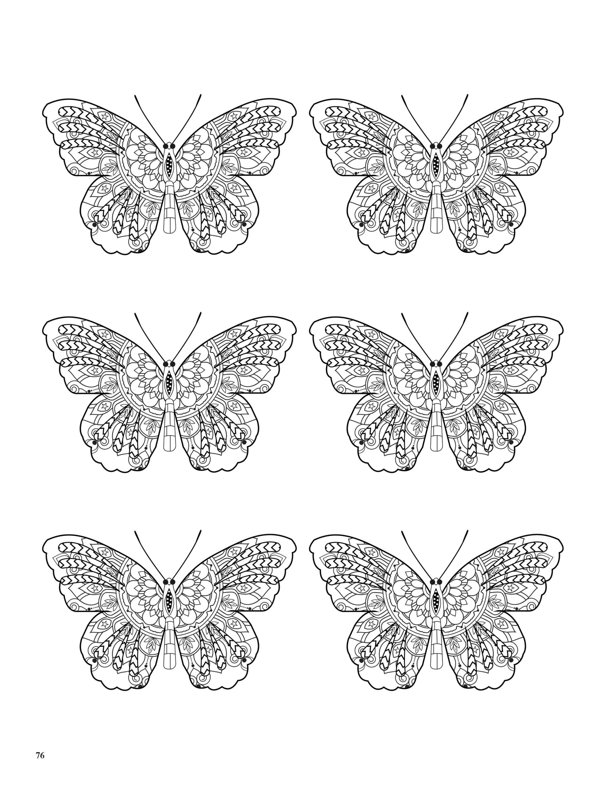 Relaxing Butterflies: Butterfly Mandala Coloring Book image 8