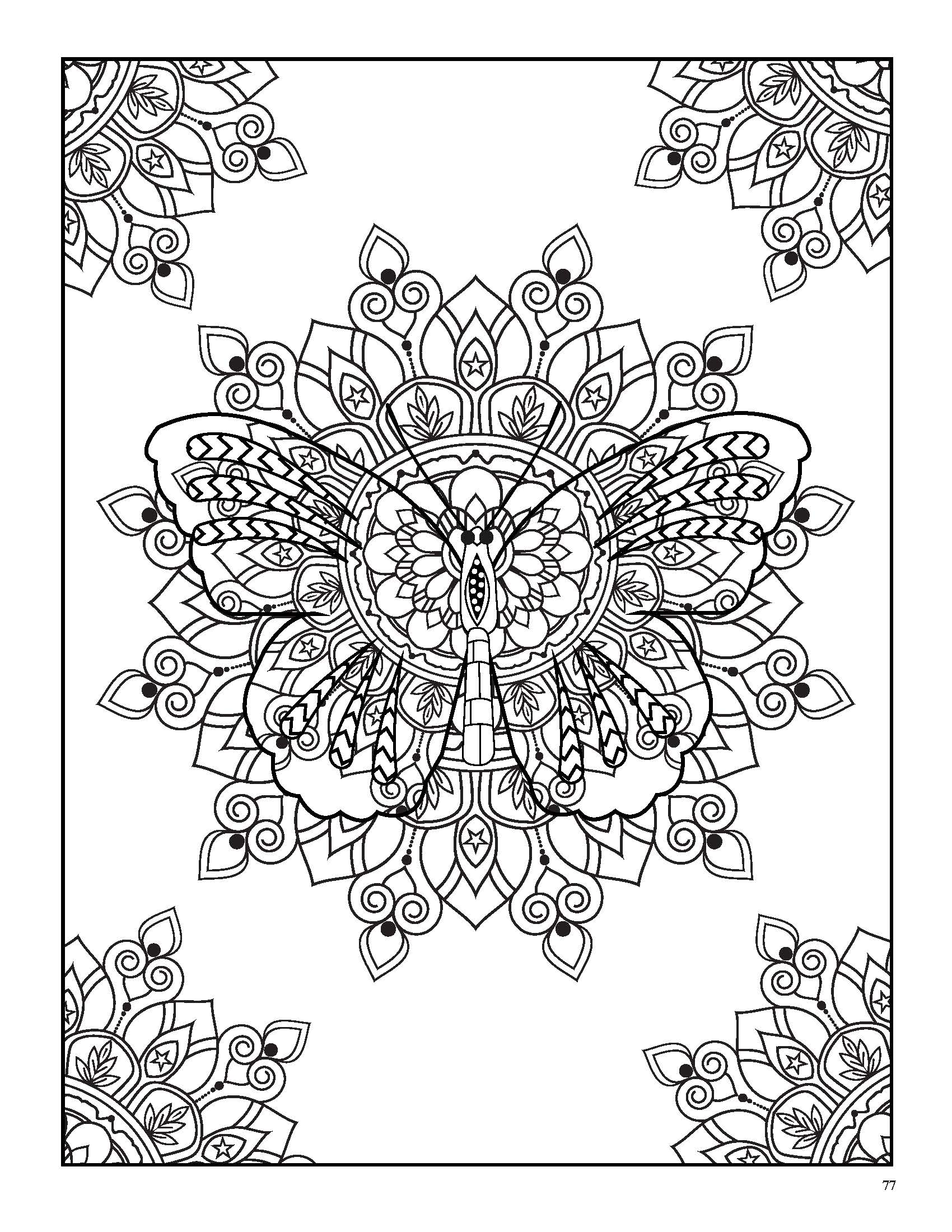 Relaxing Butterflies: Butterfly Mandala Coloring Book image 9