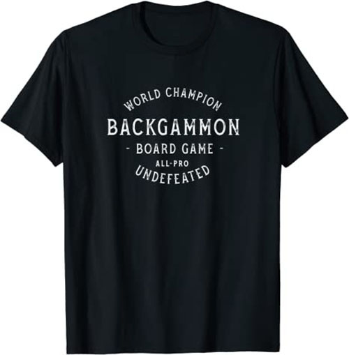 Retro World Champion Backgammon T-Shirt Black