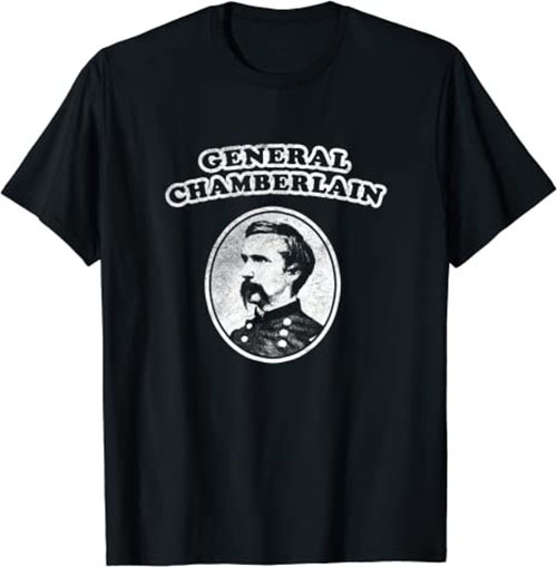 Retro General Joshua Chamberlain T-Shirt from Gettysburg Black