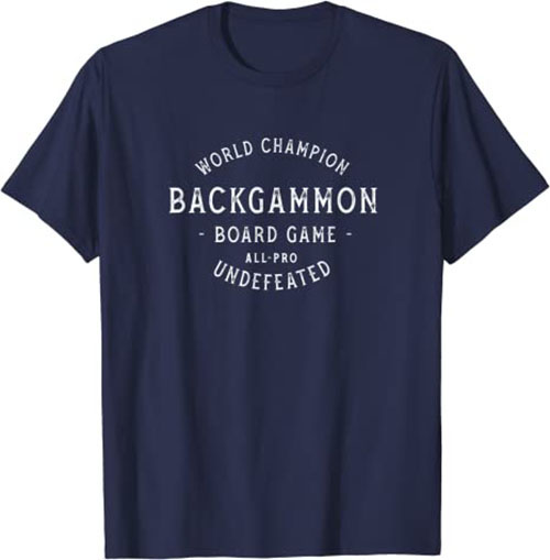 Retro World Champion Backgammon T-Shirt Navy
