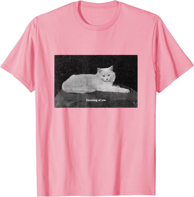 Vintage Cat Photograph “Dreaming of You” Retro T-Shirt - Image 10