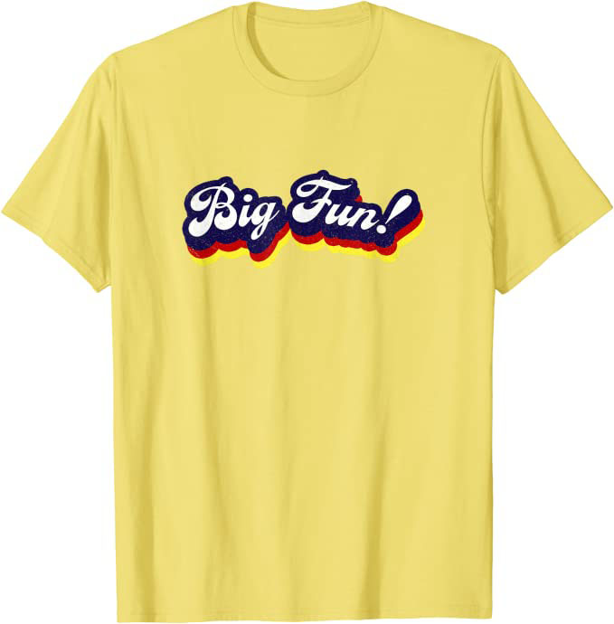 Big Fun! 1980s Retro Design by Turbo Volcano T-Shirt Heather Yellow