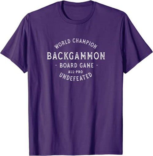 Retro World Champion Backgammon T-Shirt Heather Purple