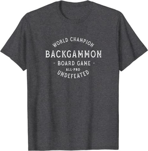 Retro World Champion Backgammon T-Shirt Heather Dark Heather