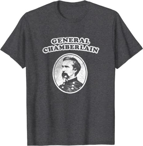 Retro General Joshua Chamberlain T-Shirt from Gettysburg Heather Dark Heather
