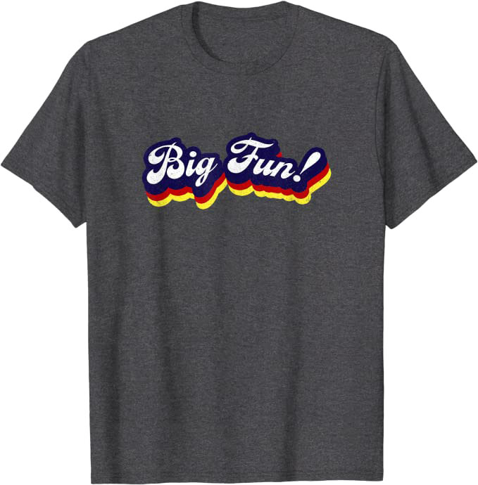 Big Fun! 1980s Retro Design by Turbo Volcano T-Shirt Heather Dark Heather