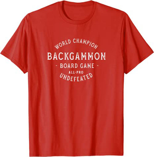 Retro World Champion Backgammon T-Shirt Heather Dark Red