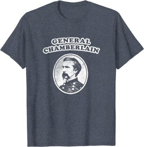 Retro General Joshua Chamberlain T-Shirt from Gettysburg Heather Blue