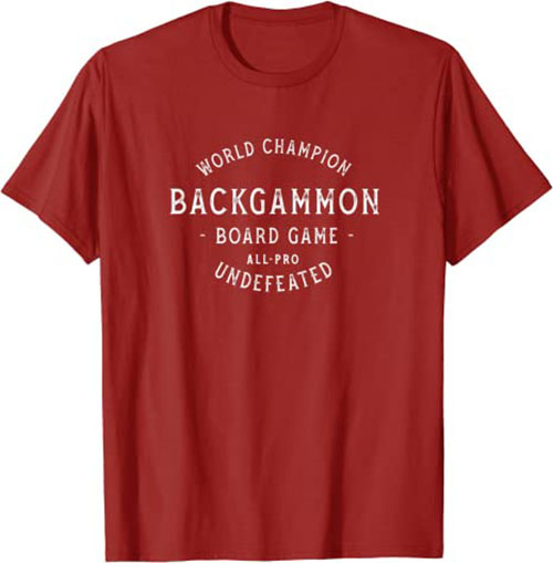 Retro World Champion Backgammon T-Shirt Heather Cranberry