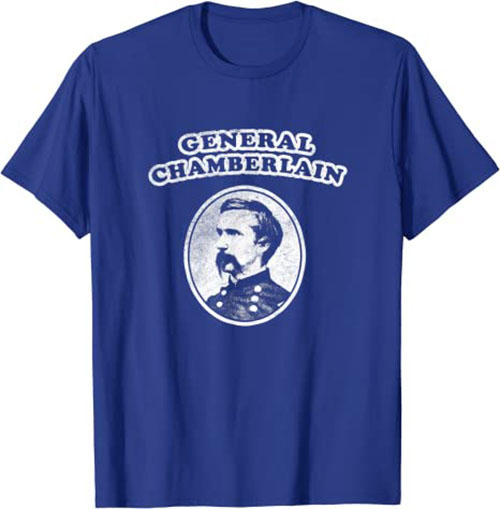 Retro General Joshua Chamberlain T-Shirt from Gettysburg Heather Royal Blue