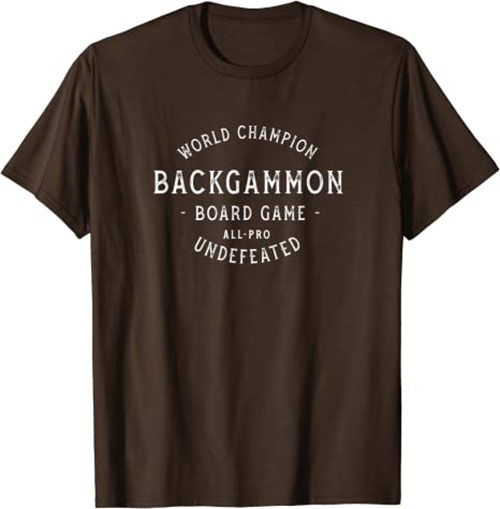 Retro World Champion Backgammon T-Shirt Heather Brown