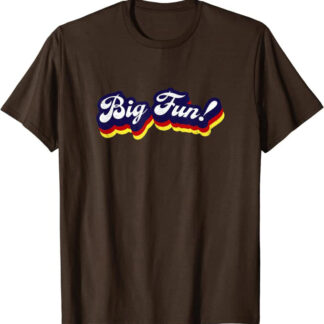Big Fun! 1980s Retro Design by Turbo Volcano T-Shirt Heather Brown