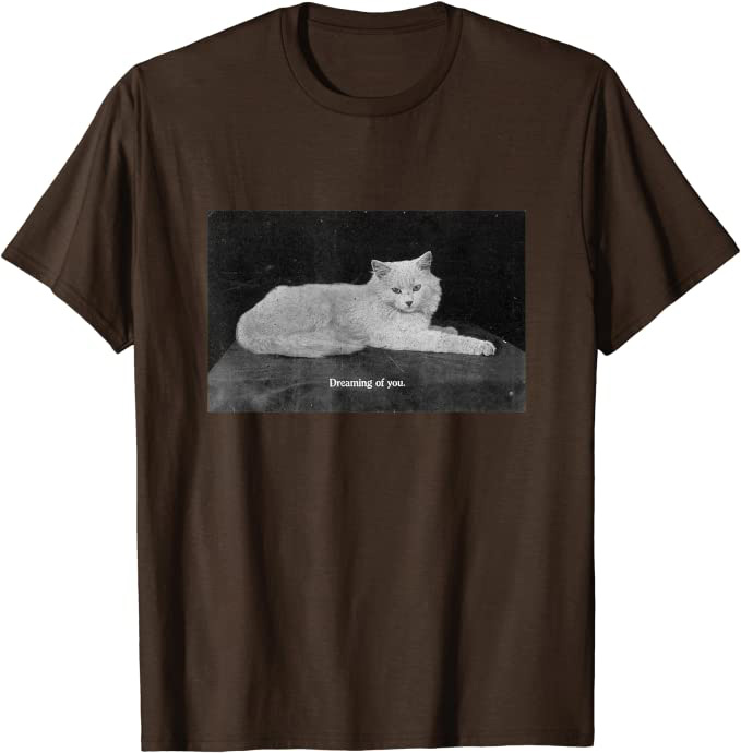Vintage Cat Photograph “Dreaming of You” Retro T-Shirt - Image 6