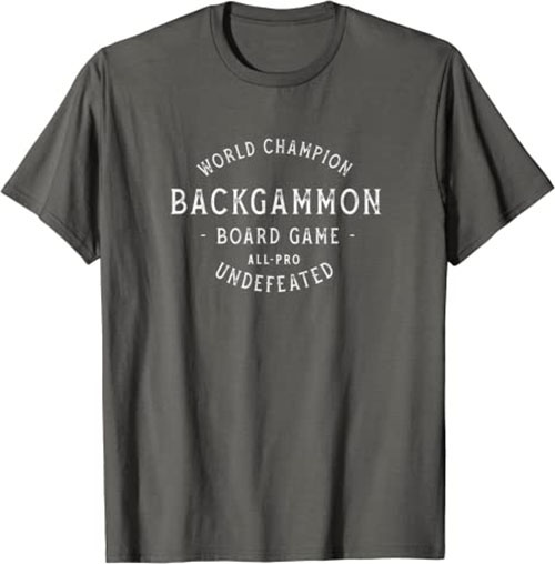 Retro World Champion Backgammon T-Shirt Heather Asphalt