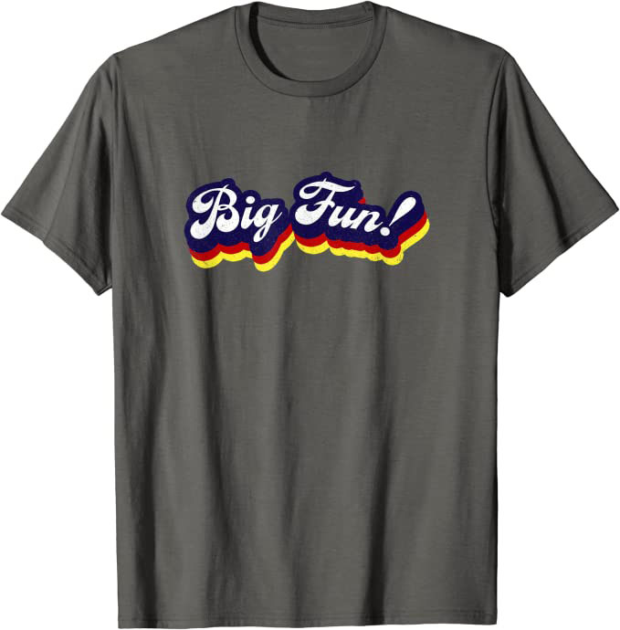 Big Fun! 1980s Retro Design by Turbo Volcano T-Shirt Heather Asphalt