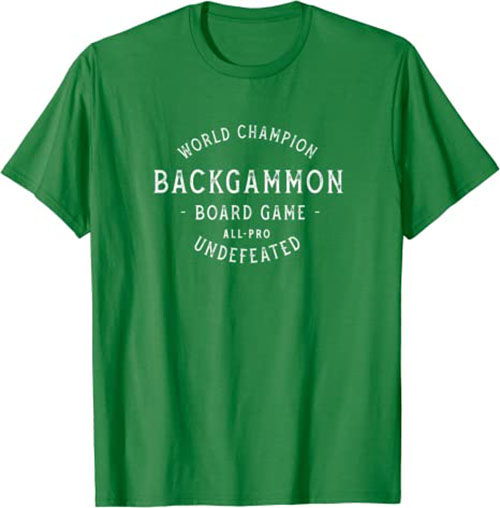 Retro World Champion Backgammon T-Shirt Heather Green