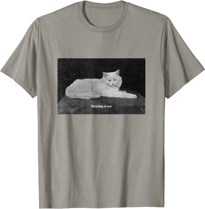 Vintage Cat Photograph “Dreaming of You” Retro T-Shirt - Image 8
