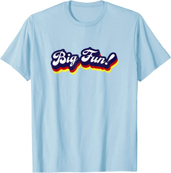 Big Fun! 1980s Retro Design by Turbo Volcano T-Shirt Heather Blue
