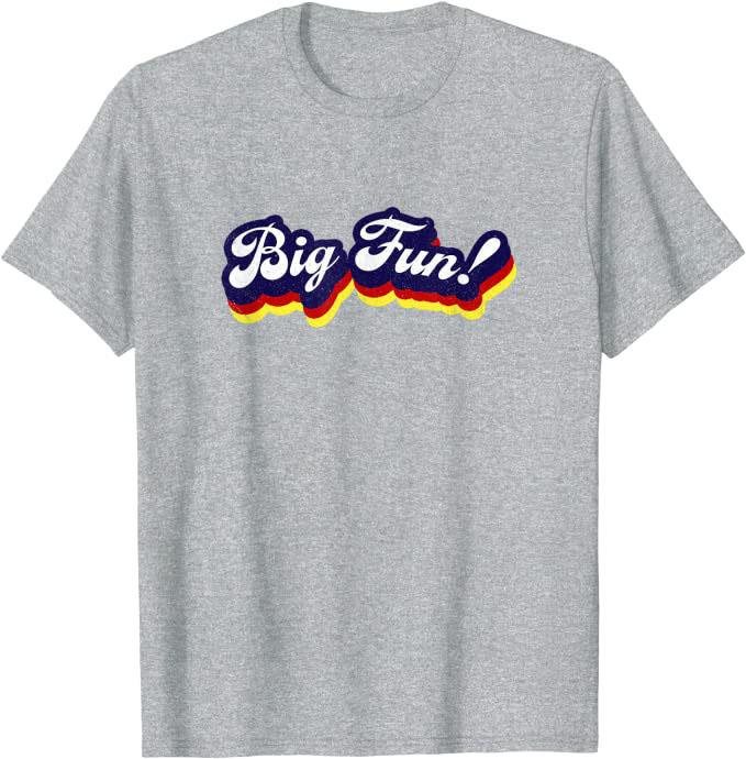Big Fun! 1980s Retro Design by Turbo Volcano T-Shirt Heather Athletic Grey