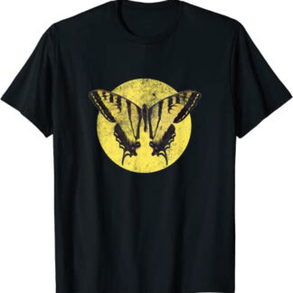 Beautiful Vintage Butterfly "Retro Design" 80s Beach Style T-Shirt Black