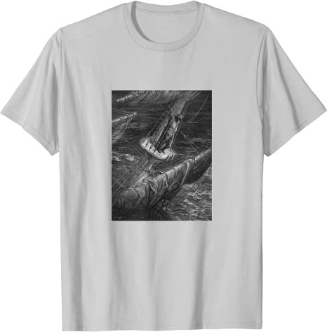 The Rime of the Ancient Mariner “Hellish Thing” Gustave Doré T-Shirt Silver