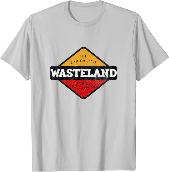 Retro Radioactive Wasteland “Family Fun & Danger” Sci-Fi T-Shirt Silver