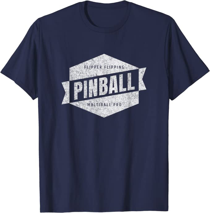 Retro Pinball Flipper Flipping Multiball Pro Design T-Shirt Navy