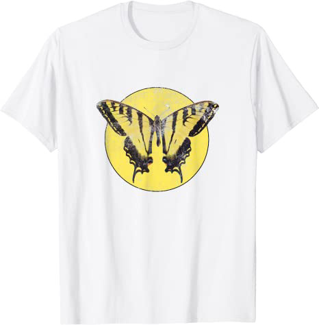 Beautiful Vintage Butterfly "Retro Design" 80s Beach Style T-Shirt White