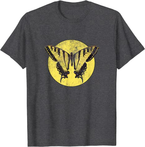 Beautiful Vintage Butterfly "Retro Design" 80s Beach Style T-Shirt Dark Heather