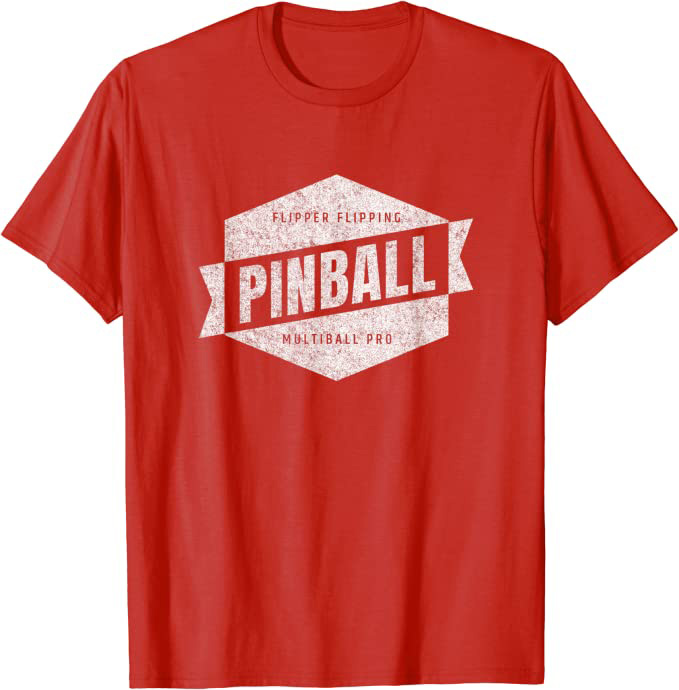 Retro Pinball Flipper Flipping Multiball Pro Design T-Shirt Red