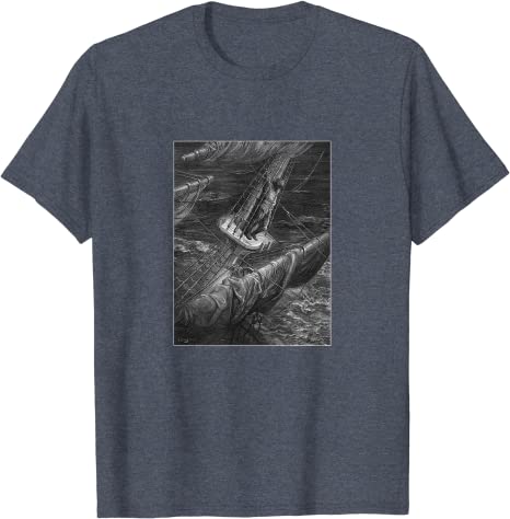 The Rime of the Ancient Mariner “Hellish Thing” Gustave Doré T-Shirt Heather Blue
