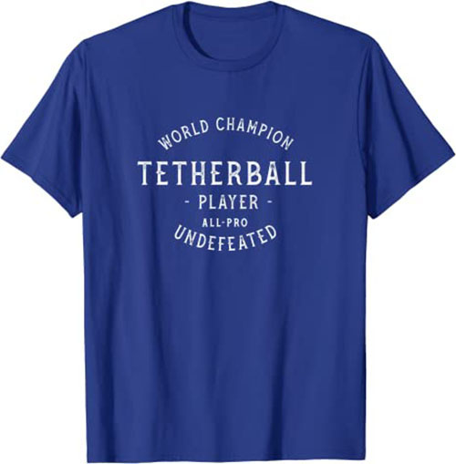 Retro World Champion Tetherball Player Undefeated T-Shirt Royal Blue
