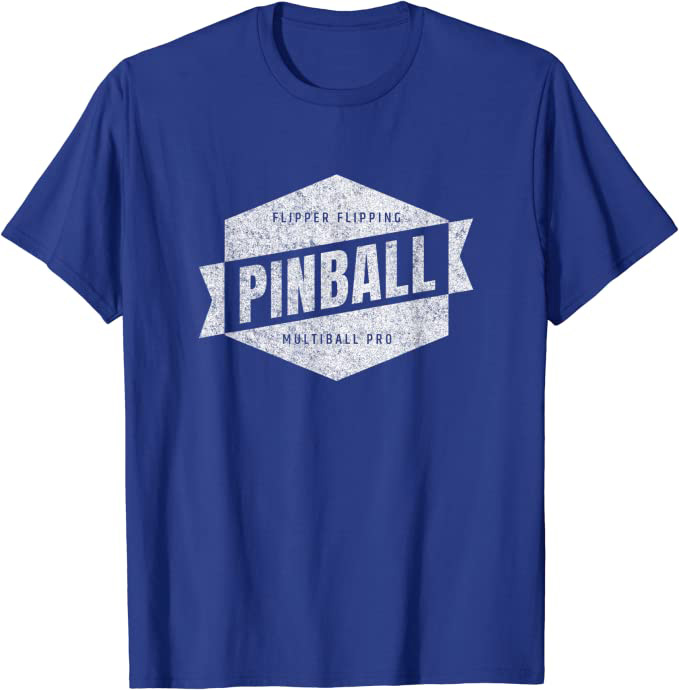 Retro Pinball Flipper Flipping Multiball Pro Design T-Shirt Royal Blue