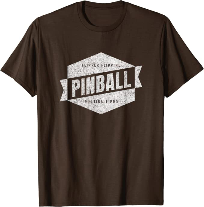 Retro Pinball Flipper Flipping Multiball Pro Design T-Shirt Brown