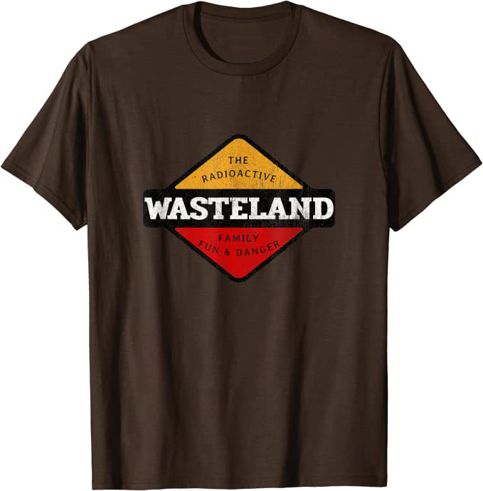 Retro Radioactive Wasteland “Family Fun & Danger” Sci-Fi T-Shirt Brown