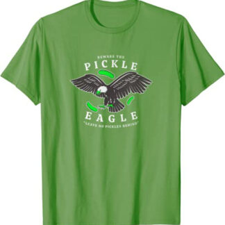 Retro Pickle Eagle “Leave No Pickles Behind” Funny T-Shirt Grass