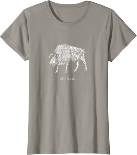 Retro "Big Deal" Bison Vintage Animal Design T-Shirt Slate